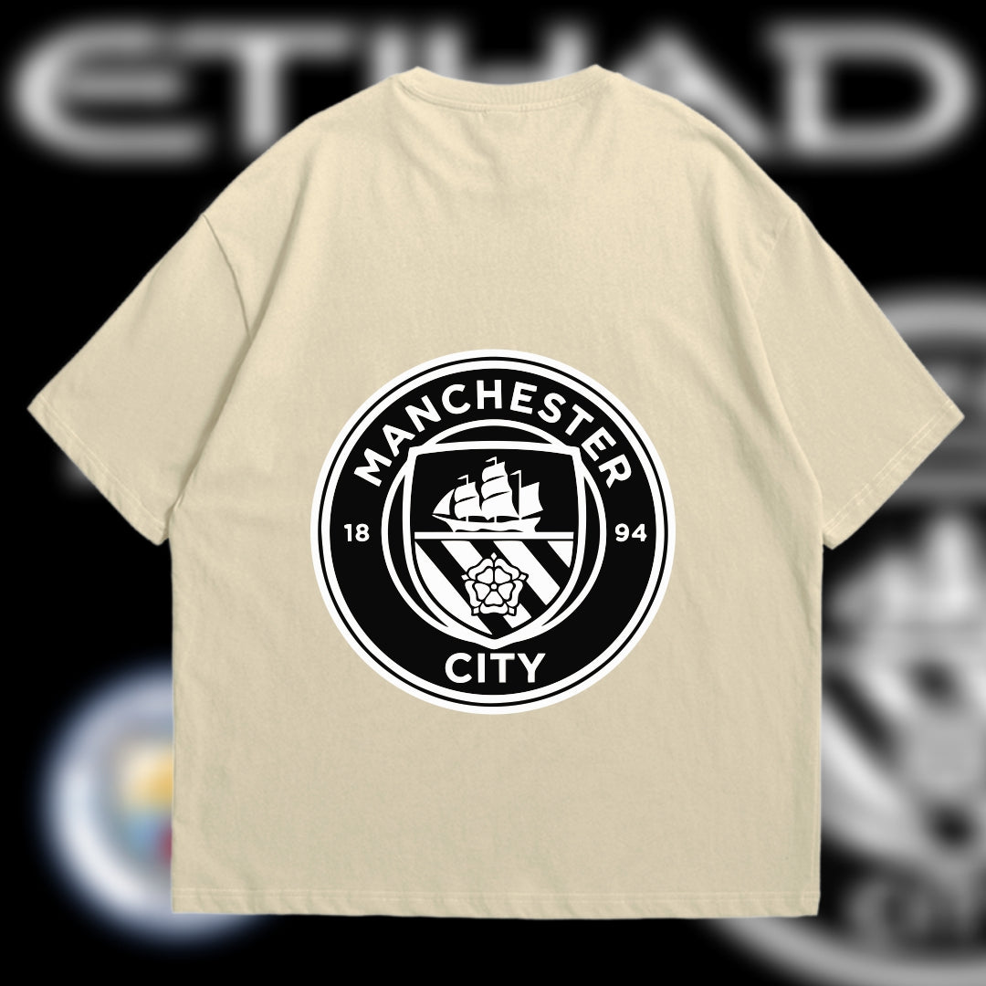 Manchester City Black and Cream T-Shirt