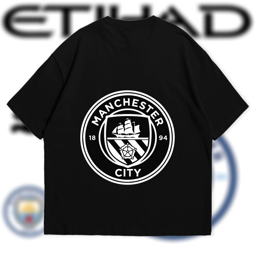Manchester City Black and Cream T-Shirt