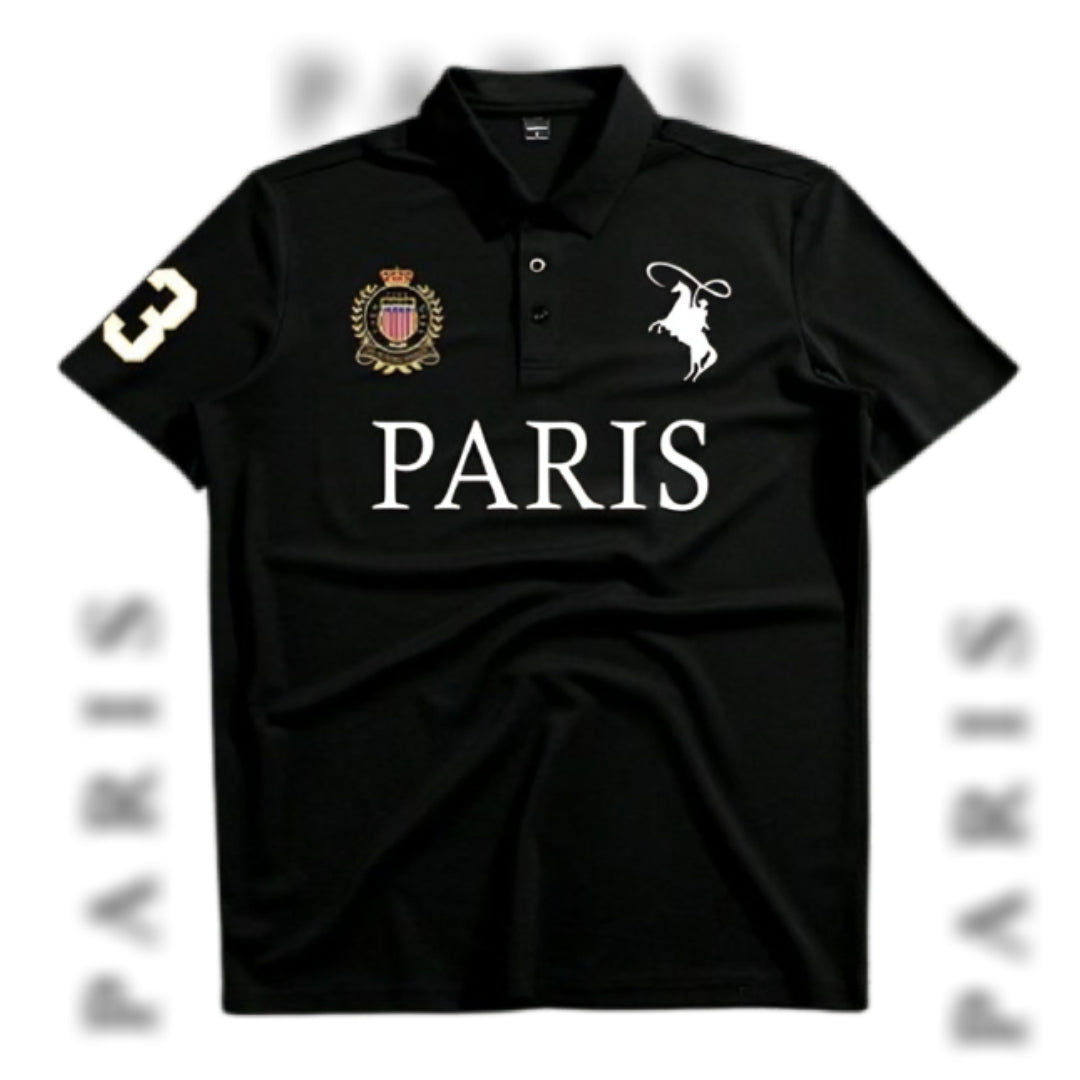 Black Paris Polo T-Shirto Shirts