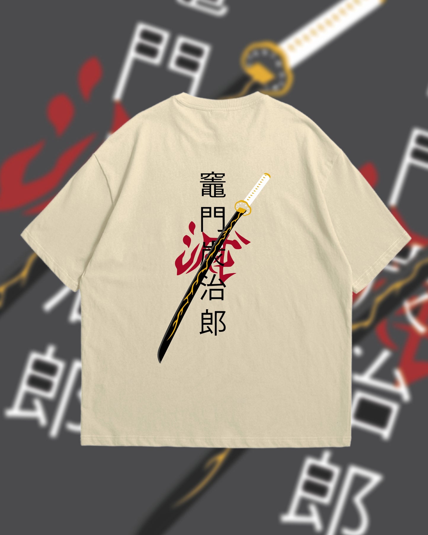 Samurai Katana Oversized Drop Shoulder T-Shirt 🔥