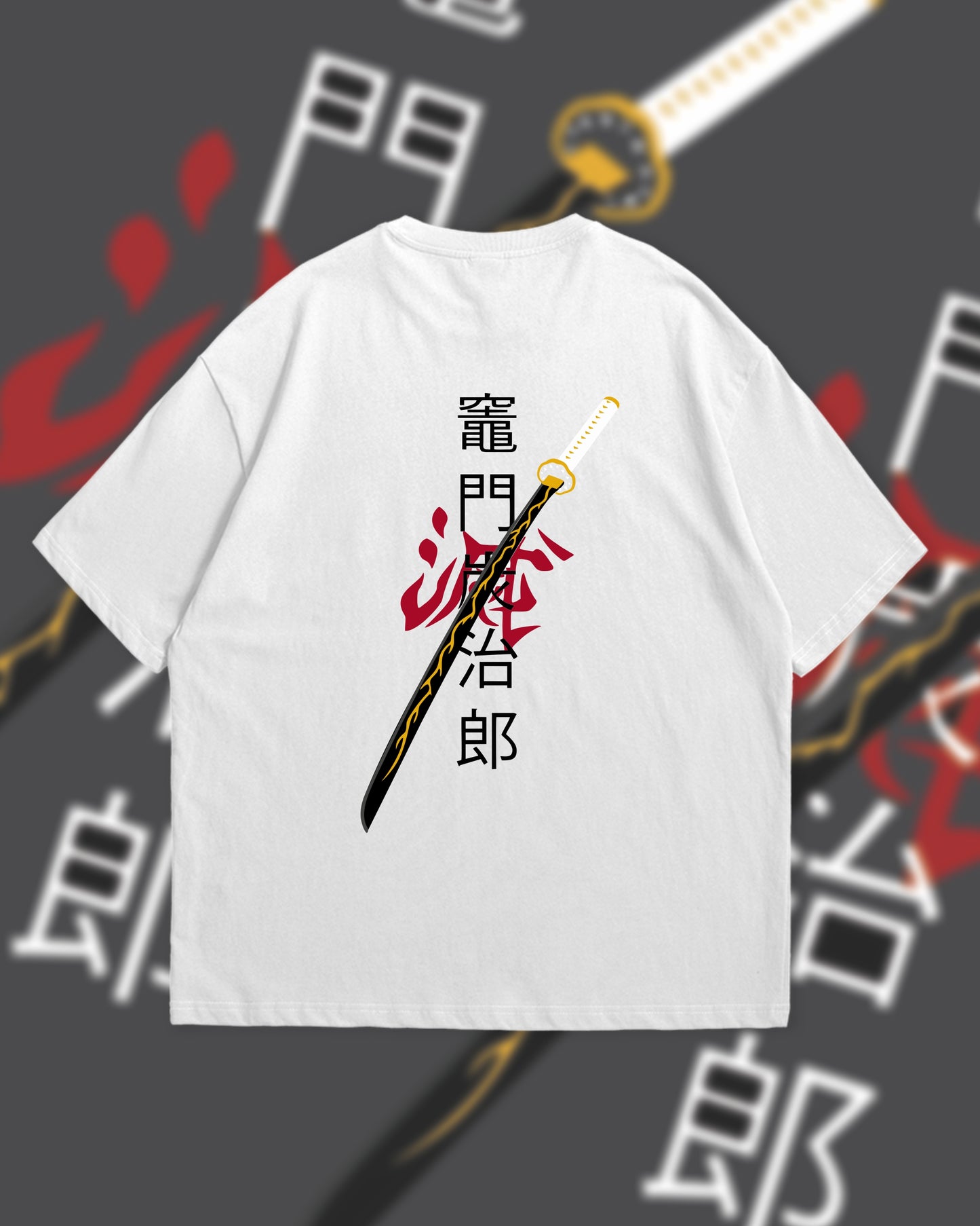 Samurai Katana Oversized Drop Shoulder T-Shirt 🔥