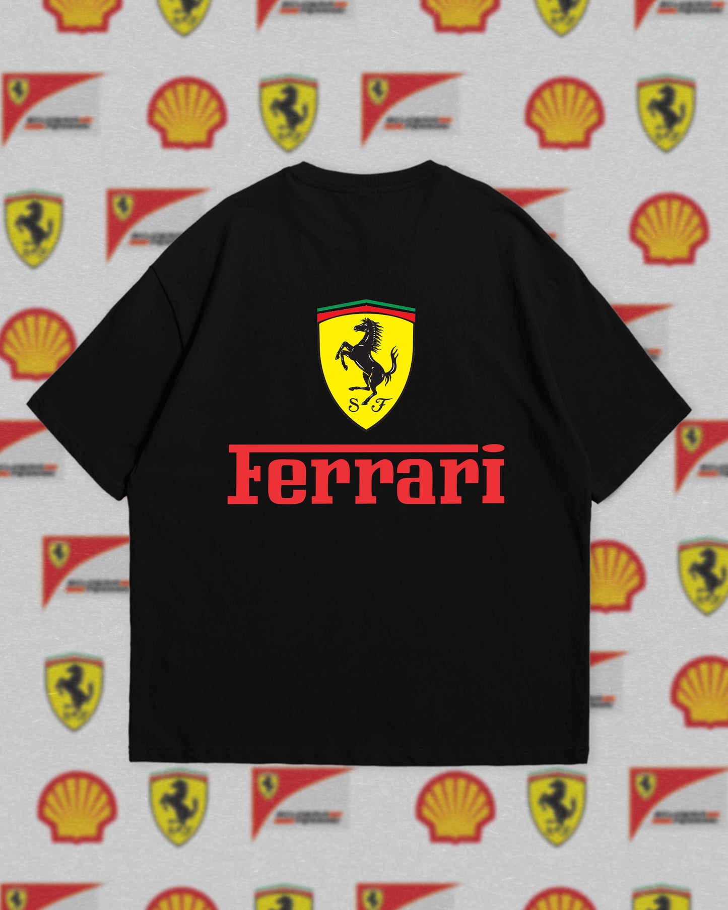 Ferrari Drop Shoulder T-shirt Round Neck